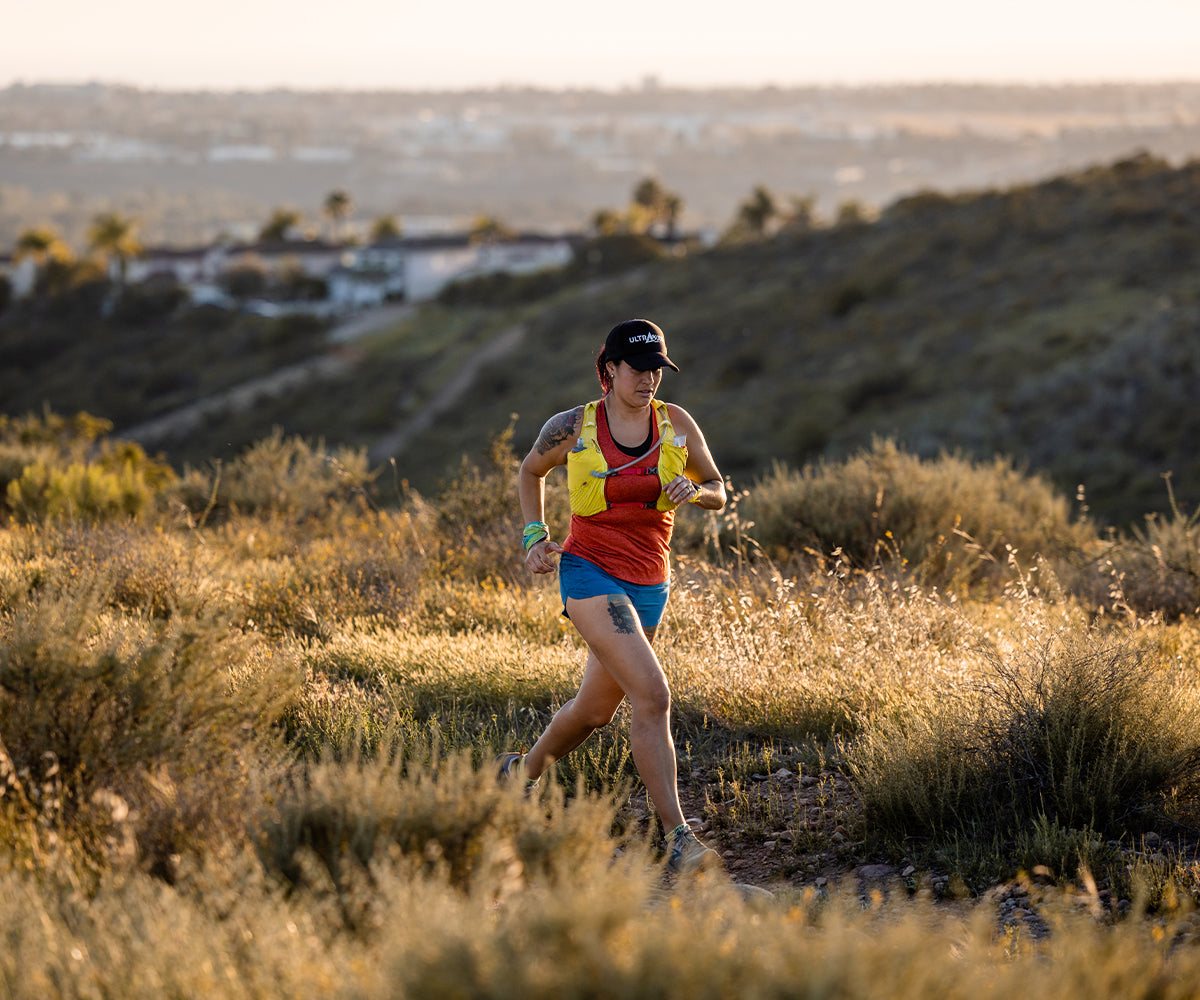 Woman trail running