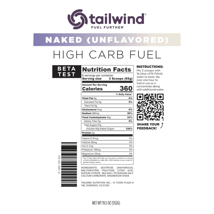 High Carb Fuel Beta Naked (Unflavored)
